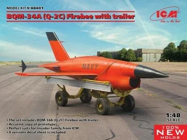 1/48 ICM Q-2C (BQM-34A) Firebee with trailer (1 airplane and trailer)