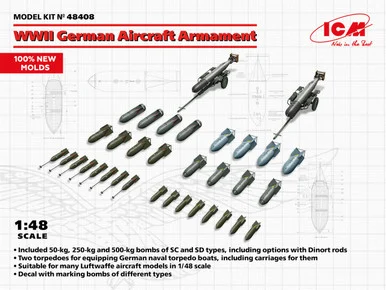 1/48 ICM WWII German Aircraft Armament Plastic Model Kit - ICM Models