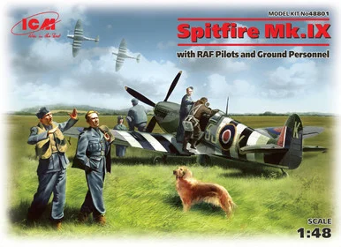 1/48 ICM Spitfire Mk.IX with RAF Pilots and Ground Personnel - ICM Models
