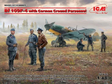 1/48 ICM Bf 109F-4 with German Ground Personnel