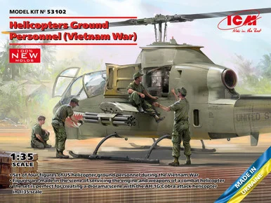 1/35 ICM US Helicopter Pilots Figures for COBRA Plastic Model Kit - ICM Models