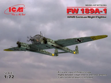 1/72 ICM FW 189A-1, WWII German Night Fighter