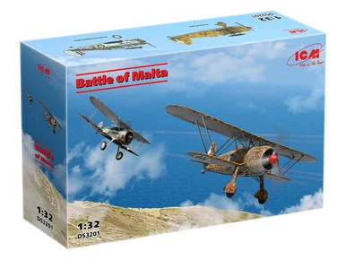 1/32 ICM Models Battle of Malta Biplane Set Plastic Model Kit