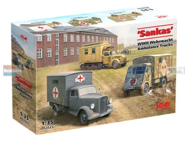 ICMDS3523 1:35 ICM 'Sankas' WW2 Wehrmacht Ambulance Trucks (3 kits)