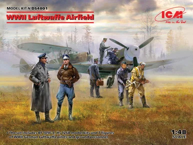 1/48 ICM WWII Luftwaffe Airfield (Messerschmitt Bf 109F-4, Hs 126 B-1 & Figures)