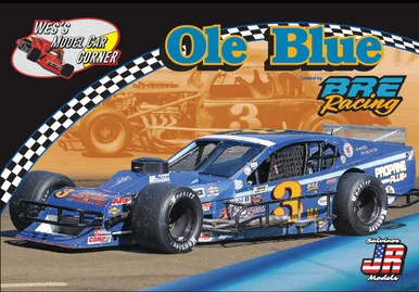 Wes's Model Car Corner #10003 Ole Blue BRE racing Modified Race Car #3 1/25 Scale Model Kit - Wes's Model Cars