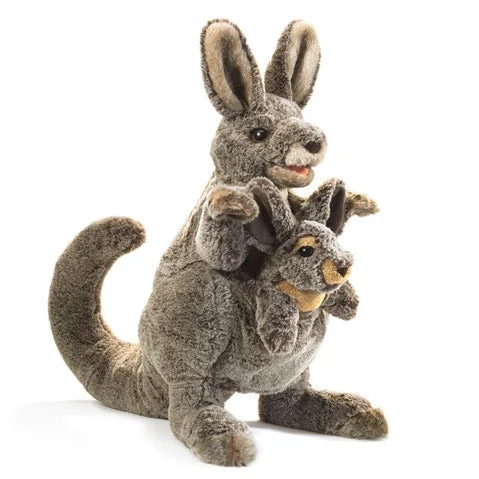 Kangaroo With Joey Puppet - Folkmanis