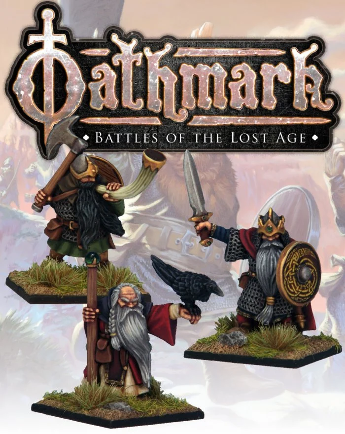 Oathmark Dwarf King, Wizard & Musician, 28 mm Scale Metal Figures - North Star Military Figures