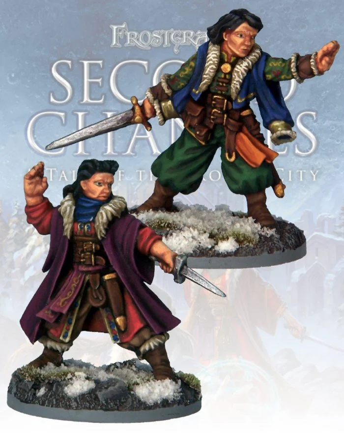 Frostgrave Yelen and Mirika Semova, 28 mm Scale Model Metal Figures - North Star Military Figures