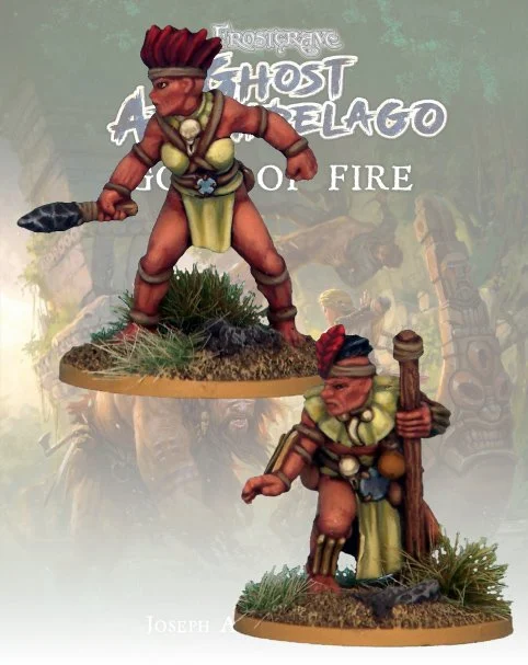 Frostgrave Ghost Archipelago Tribal Pearl Driver & Guide, 28 mm Scale Model Metal Figures - North Star Military Figures