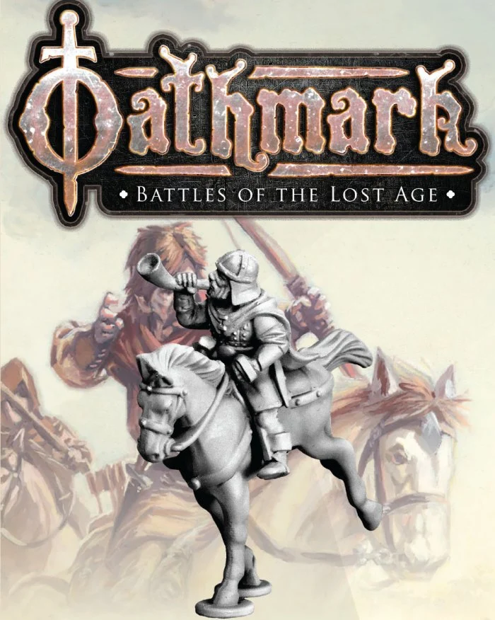 Oathmark Mounted Human Musician, 28 mm Scale Metal Figure - North Star Military Figures