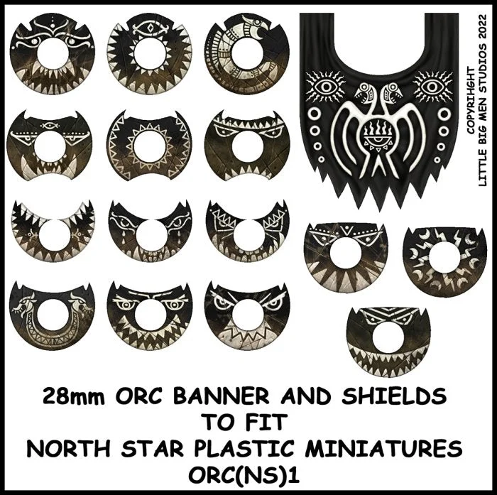 Oathmark Orc Banner & Shield Transfers #1, 28 mm Scale - LBMS