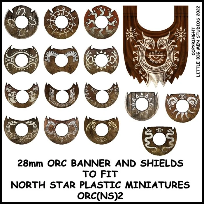 Oathmark Orc Banner & Shield Transfers #2, 28 mm Scale - LBMS