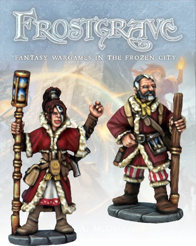 Frostgrave Chronomancer & Apprentice, 28 mm Scale Model Metal Figures - North Star Military Figures