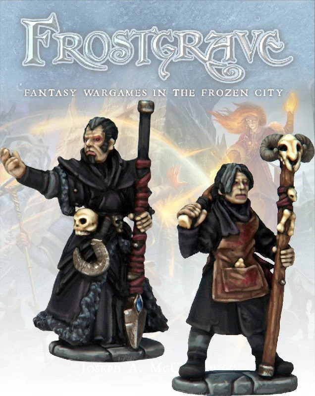 Frostgrave Necromancer & Apprentice, 28 mm Scale Model Metal Figures - North Star Military Figures