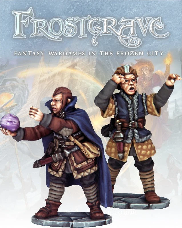 Frostgrave Soothsayer & Apprentice, 28 mm Scale Model Metal Figures - North Star Military Figures