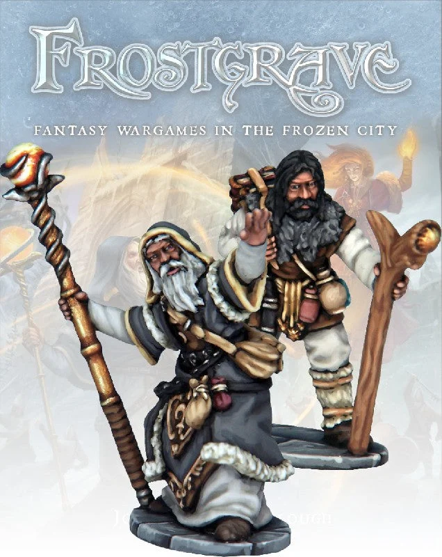 Frostgrave Thaumaturge & Apprentice, 28 mm Scale Model Metal Figures - North Star Military Figures