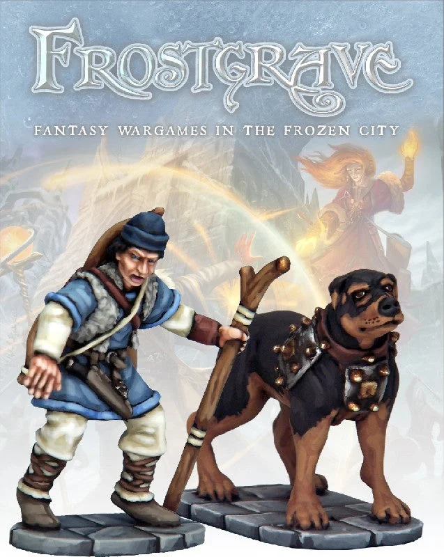 Frostgrave Tracker & War Hound, 28 mm Scale Model Metal Figures - North Star Military Figures