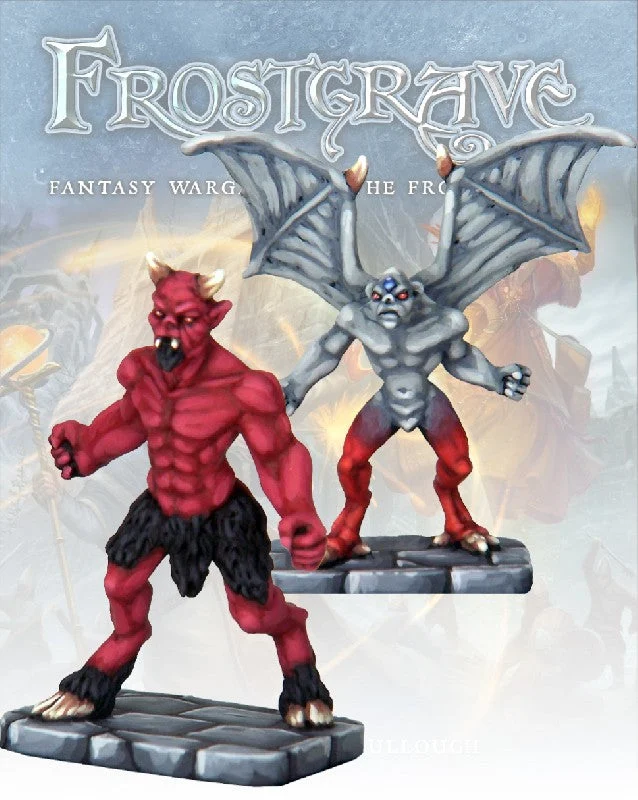 Frostgrave Imp Demon & Minor Demon, 28 mm Scale Model Metal Figures - North Star Military Figures