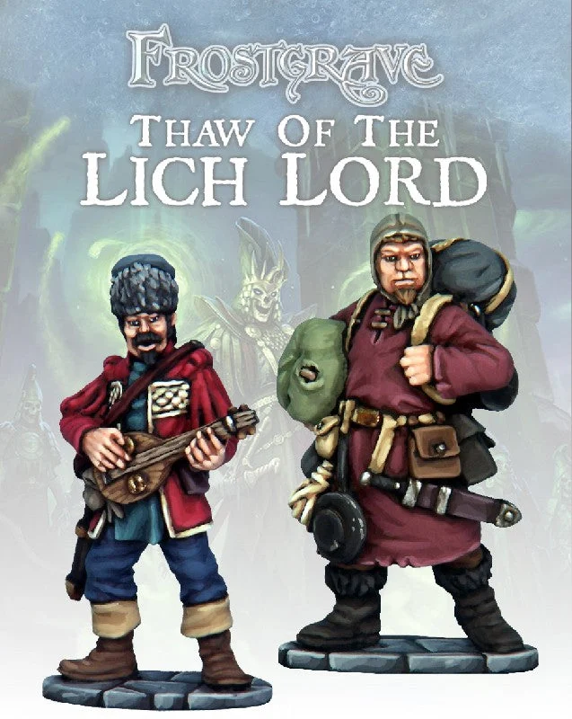 Frostgrave Bard & Pack Mule, 28 mm Scale Model Metal Figures - North Star Military Figures