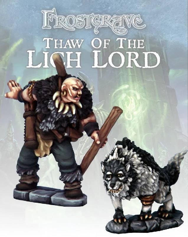 Frostgrave Cultist Tracker & War Hound, 28 mm Scale Model Metal Figures - North Star Military Figures