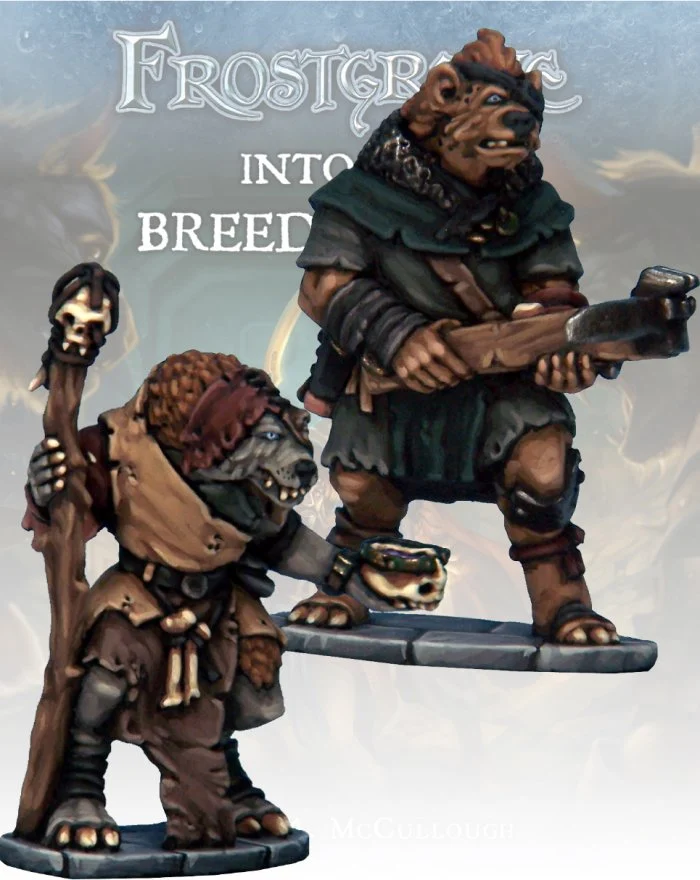 Frostgrave Gnoll Apothecary & Marksman, 28 mm Scale Model Metal Figures - North Star Military Figures