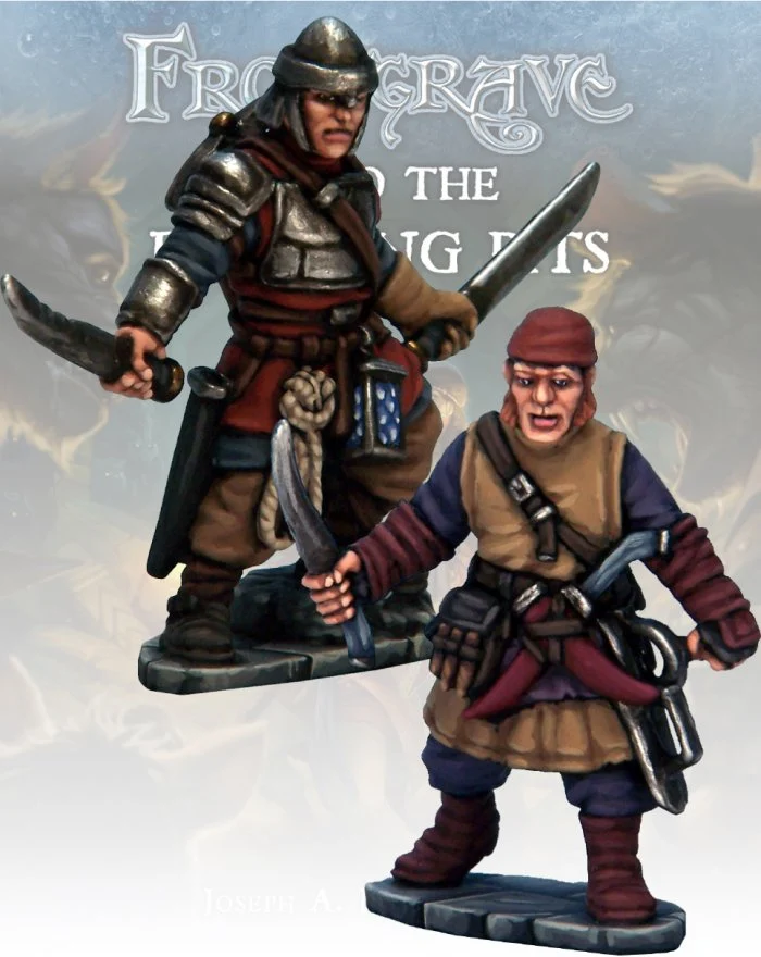 Frostgrave Trap Expert & Tunnel Fighter, 28 mm Scale Model Metal Figures - North Star Military Figures