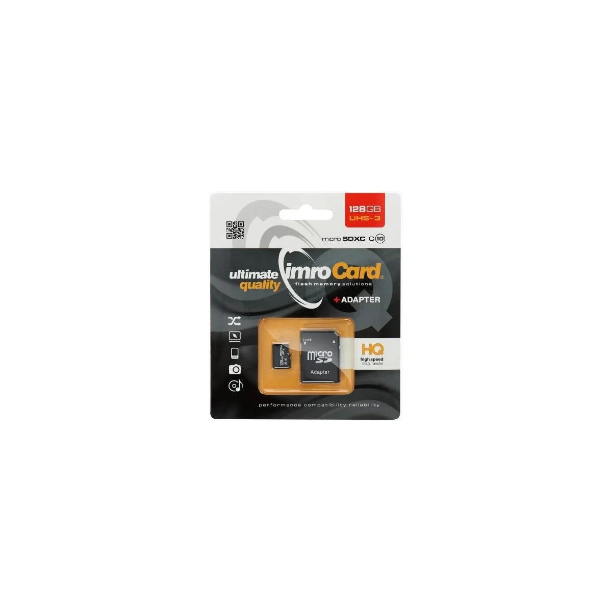Imro 128GB Micro SD Card + Adapter - Class 10 UHS-3 100MB/s 4K