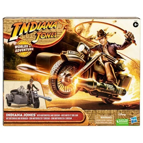 Indiana Jones Worlds of Adventure Indiana Jones with Motorcycle and Sidecar Action Figure Set - Hasbro
