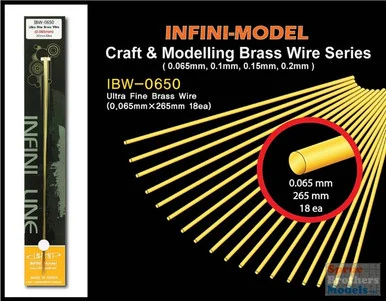 INFIBW0650 Infini Model Ultra Fine Brass Wire (0.065mmx265mm) 18pcs