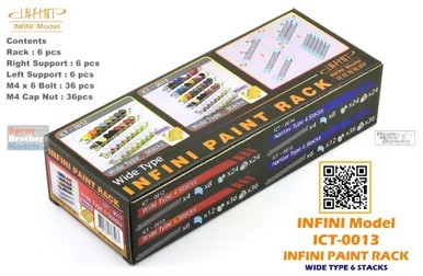 INFICT0013 Infini Model Paint Stand - Wide Type (40mm/1.57in width) with 6 Stacks