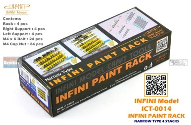 INFICT0014 Infini Model Paint Stand - Narrow Type (26mm/1.02in width) with 4 Stacks