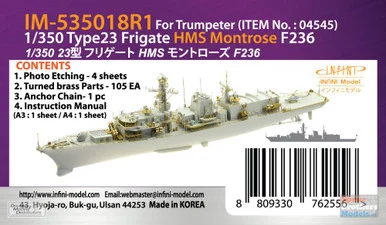 INFIM535018R1 1:350 Infini Model Type 23 Frigate HMS Montrose Detail Up Set (TRP kit)
