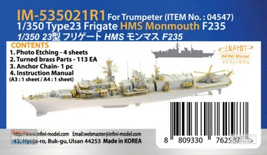 INFIM535021R1 1:350 Infini Model Type 23 Frigate HMS Monmouth F235 Detail Up Set (TRP kit)