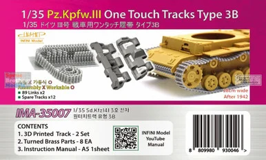 INFIMA35007 1:35 Infini Model Panzer III One Touch Tracks Type 3B (38cm Wide / After 1942)