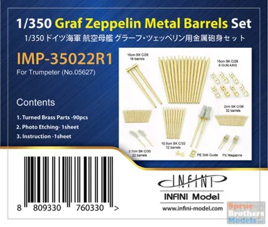 INFIMP35022R1 1:350 Infini Model Graf Zeppelin Metal Gun Barrels Set (TRP kit)