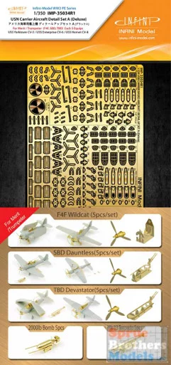 INFIMP35034R1 1:350 Infini Model USN Carrier Aircraft Detail Set A (Deluxe) F4F SBD TBD (MRT/TRP kit)
