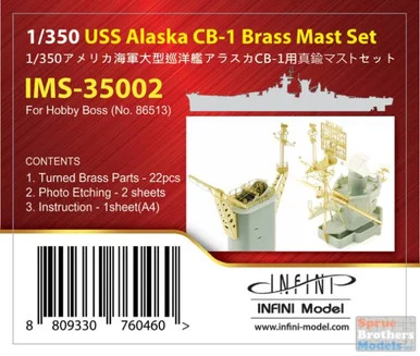 INFIMS35002 1:350 Infini Model USS Alaska CB-1 Brass Mast Set (HBS kit)