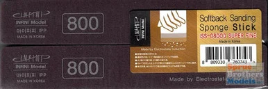 INFISS0800G Infini Model Softback Sanding Stick - Super Fine / 800 Grit