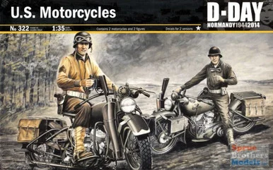 ITA0322 1:35 Italeri US Motorcycles D-Day 1944