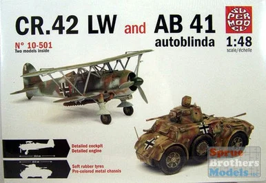 ITA10501 1:48 Italeri/SuperModel CR.42 LW and AB 41 Autoblinda Combo Kit (contains 2 models)