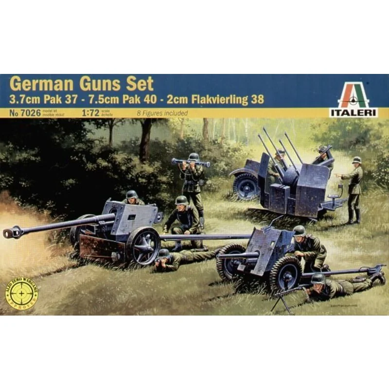 3.7 Pak 37/7.5cm Pak 40/2cm Flakvierling 38 Model kit - Italeri