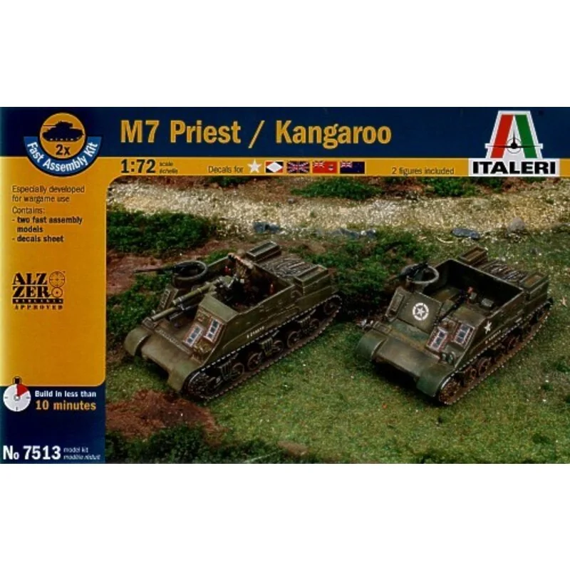 M7 Priest 105mm HMC includes 2 snap together vehicles Model kit - Italeri