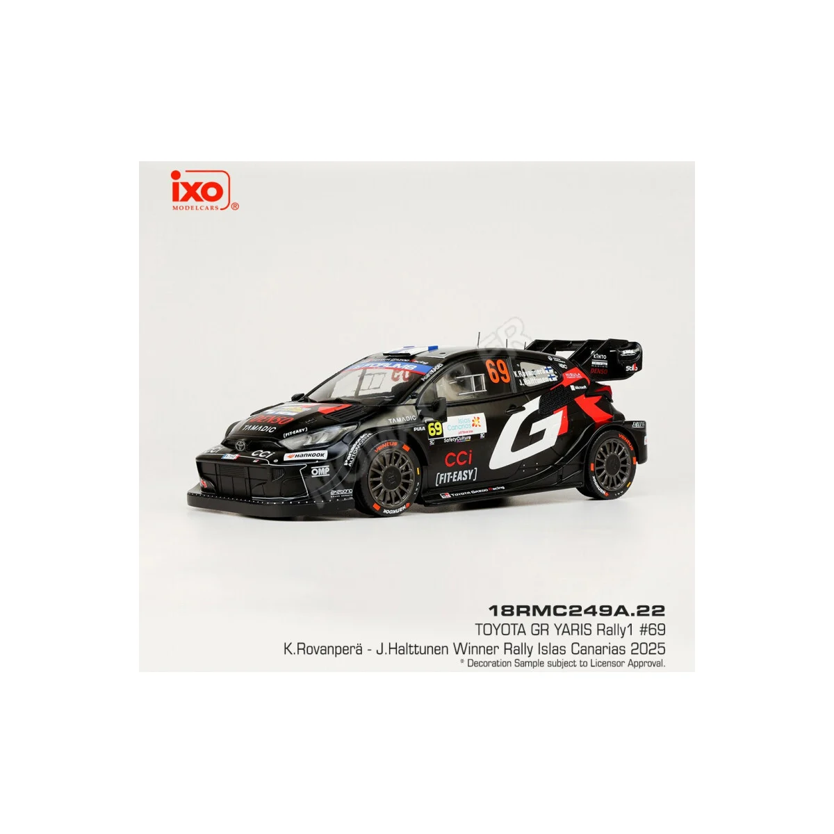 Toyota gr yaris rally 1 69 rovanperä/halttunen rallye islas canaris 2025 Die cast - IXO MODELS