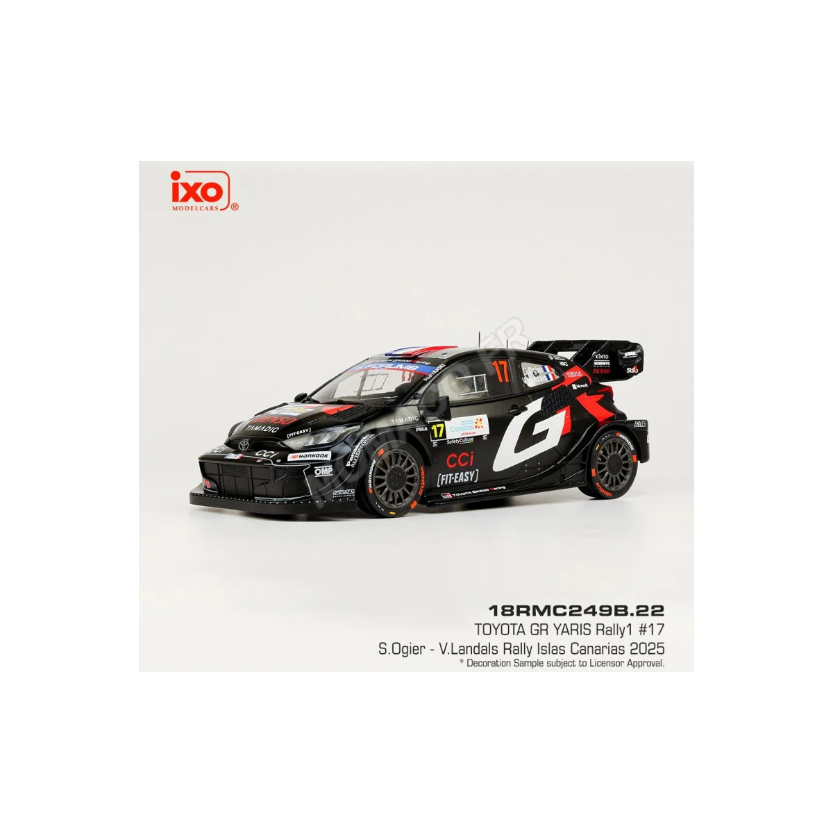 Toyota gr yaris rally 1 17 ogier/landais rallye islas canaris 2025 Die cast - IXO MODELS