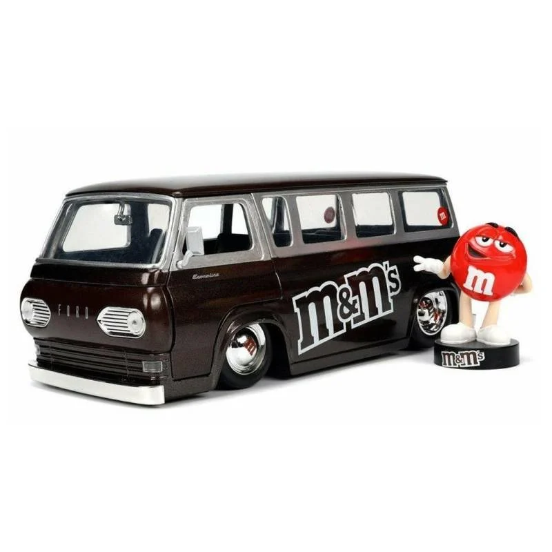 FORD Econoline Bus with M&M'S figure Red 1965 Die cast - Jada Toys