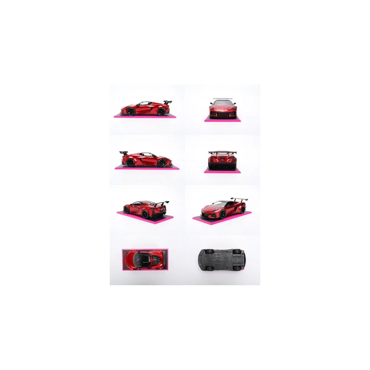 Jada 36019 miniature chevrolet corvette c8 liberty walk candy red pink slips 1/24 Die cast - Jada Toys