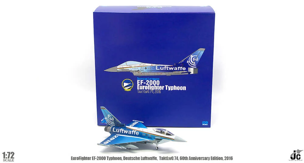 Eurofighter EF2000 Typhoon Luftwaffe TaktLwG 74 60th Anniversary 2016, 1:72 Scale Diecast Model - JC Wings