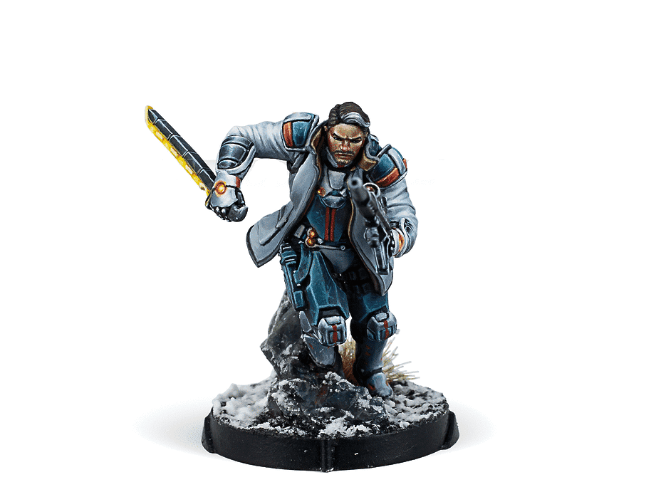 Infinity NA2 John Hawkwood Merc Officer (K1 Marksman Rifle) Miniature Game Figure - Corvus Belli