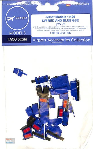 JST005 1:400 Jetset Models - Southwest Airlines Red & Blue Ground Support Equipment (GSE) Set